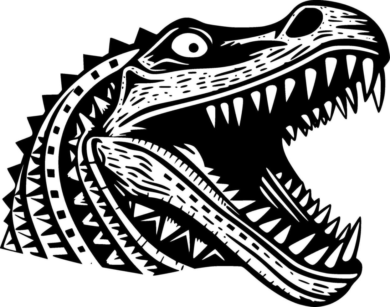 krokodil - minimalistisk och platt logotyp - vektor illustration