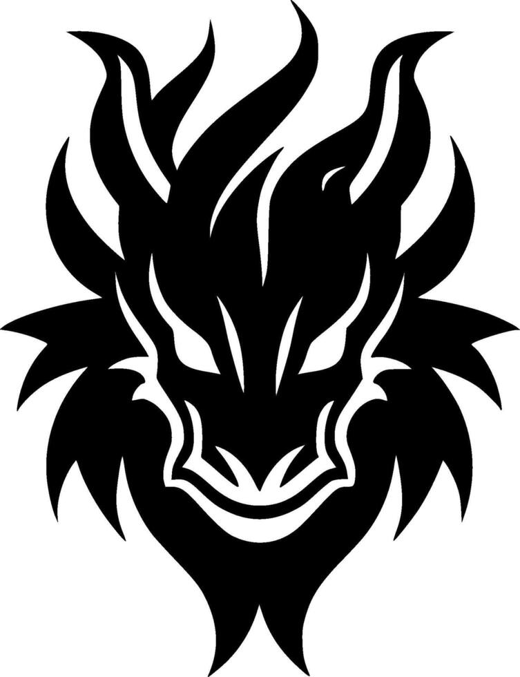 Drachen - - schwarz und Weiß isoliert Symbol - - Vektor Illustration