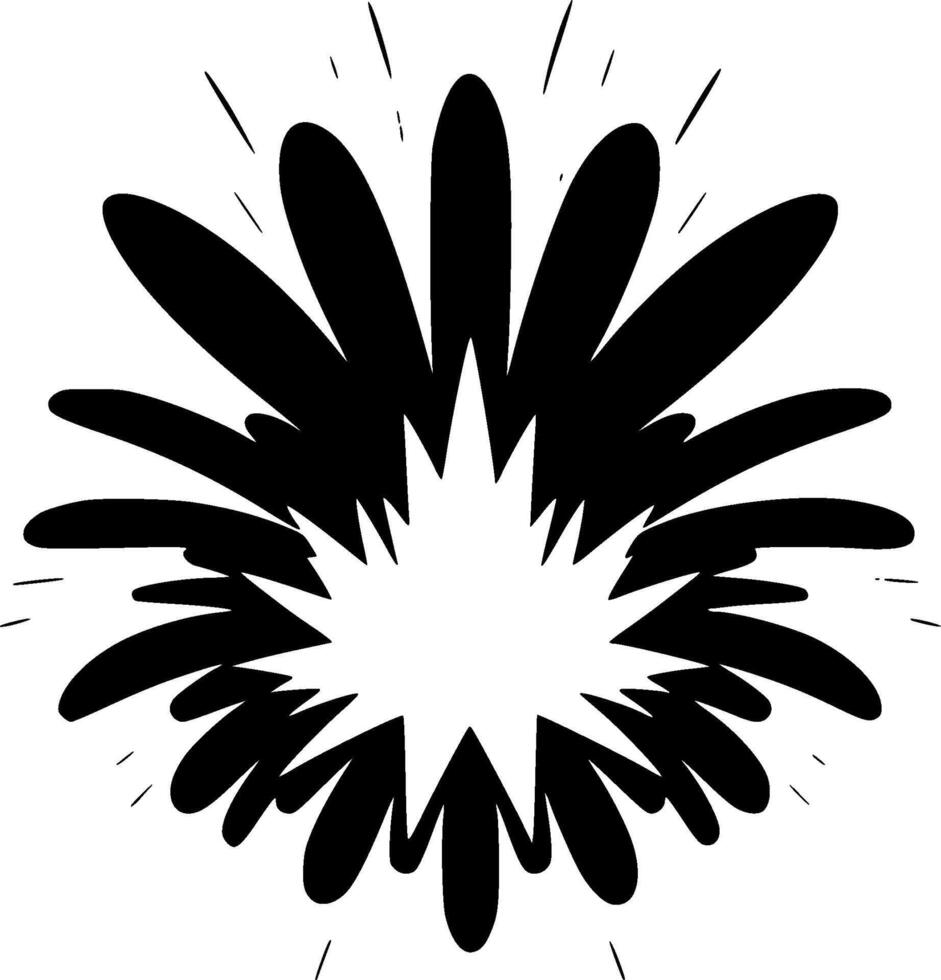 Explosion - - schwarz und Weiß isoliert Symbol - - Vektor Illustration