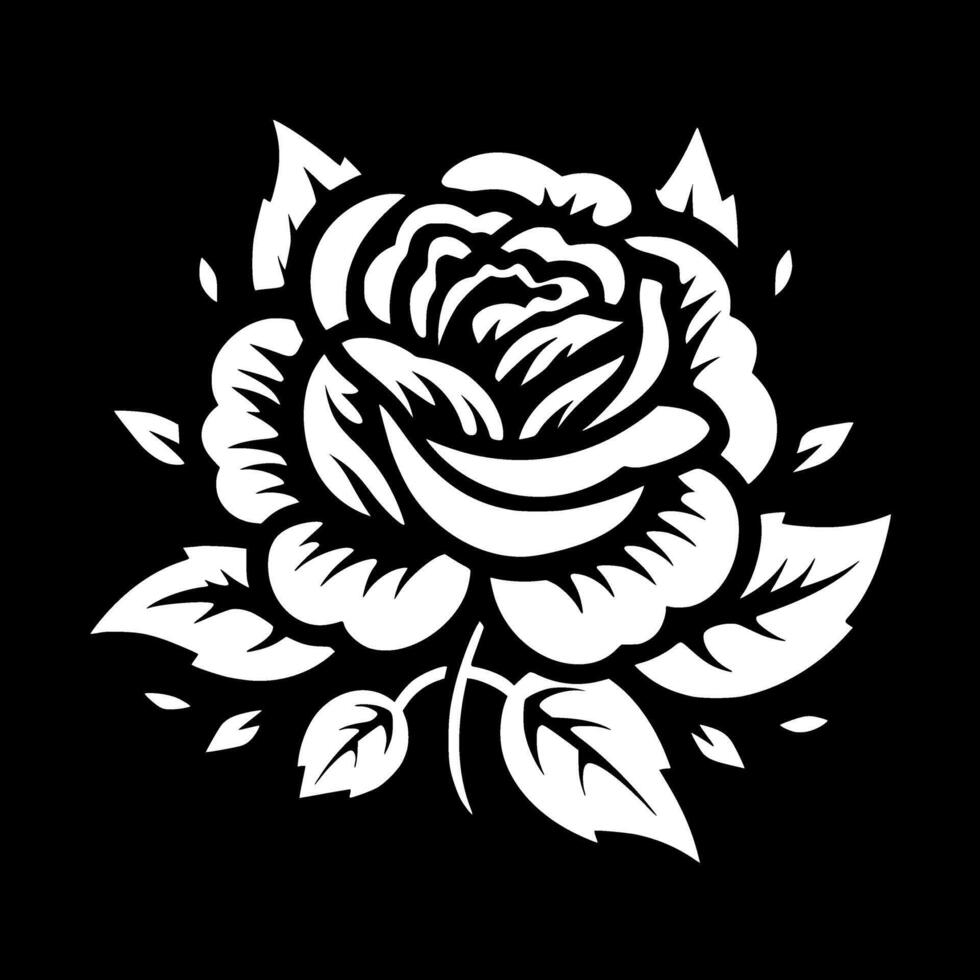 Blume - - schwarz und Weiß isoliert Symbol - - Vektor Illustration