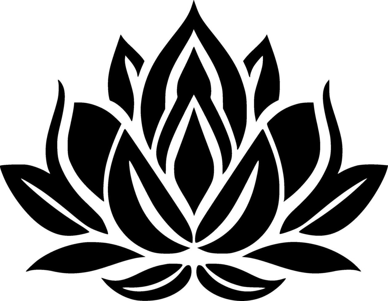 Lotus Blume, schwarz und Weiß Vektor Illustration