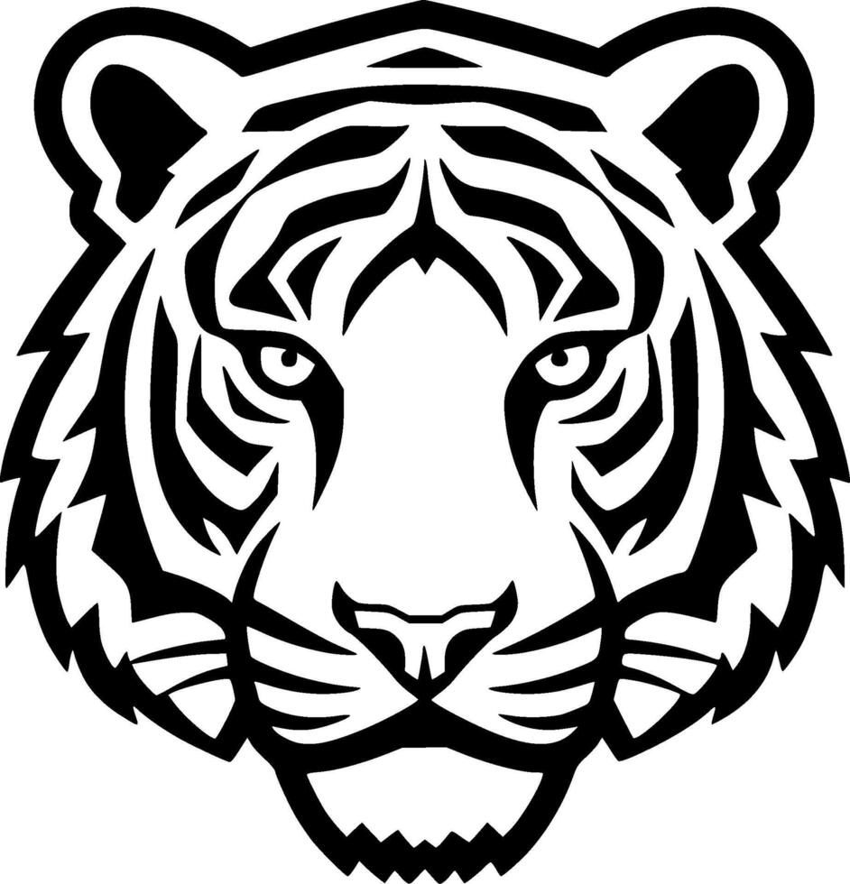 tiger, minimalistisk och enkel silhuett - vektor illustration