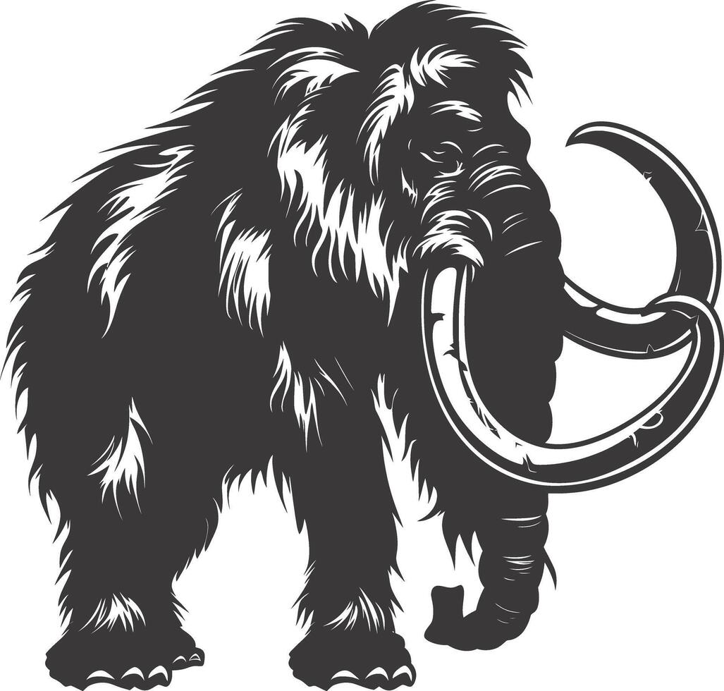 ai generiert Silhouette Mammut das uralt mythisch prähistorisch Kreaturen schwarz Farbe nur vektor