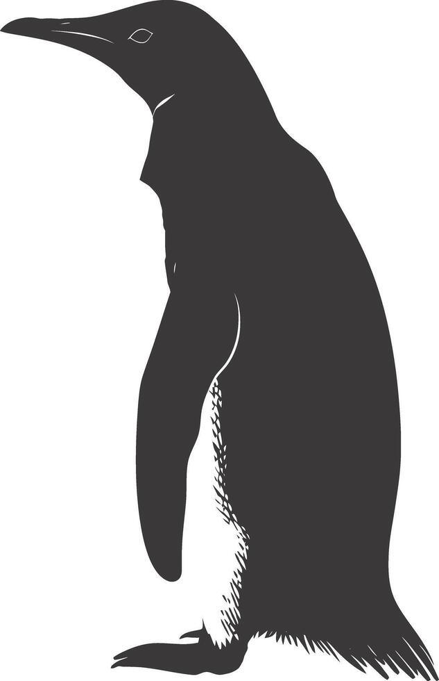 ai generiert Silhouette Pinguin schwarz Farbe nur voll Körper vektor