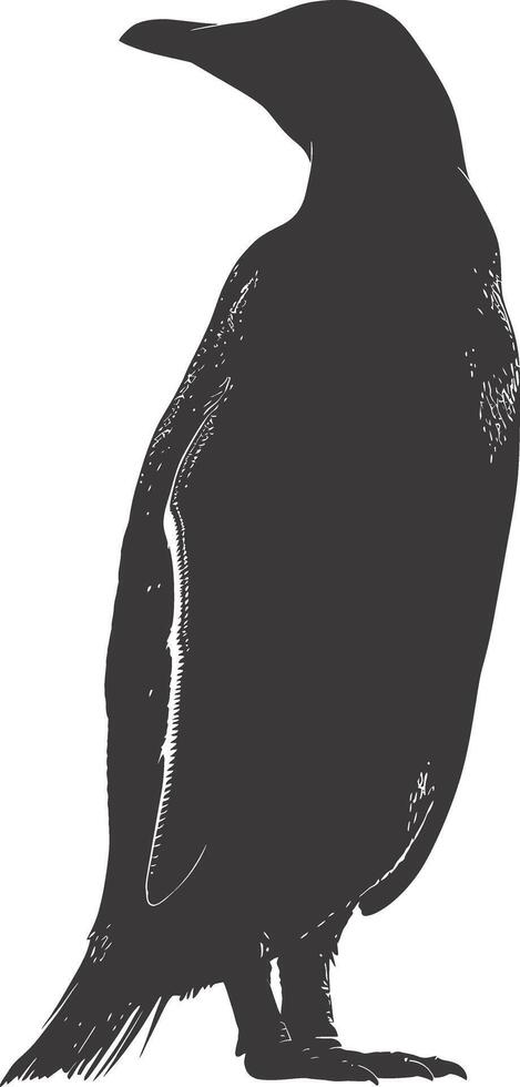 ai generiert Silhouette Pinguin schwarz Farbe nur voll Körper vektor