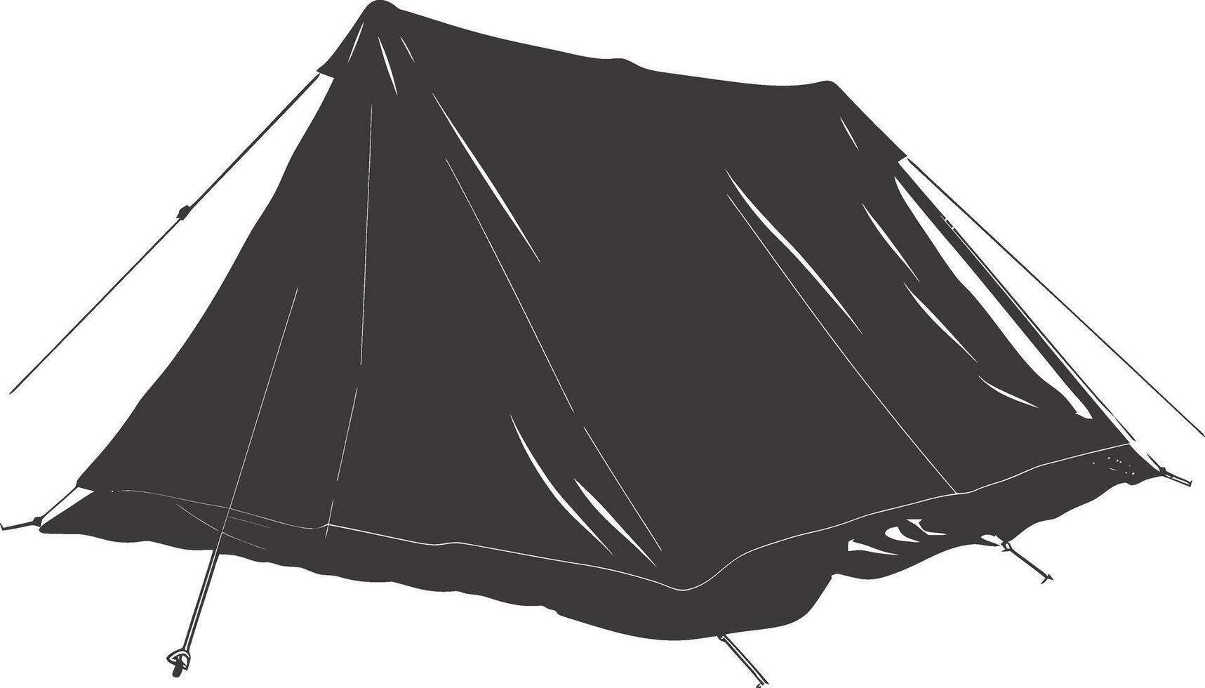 ai generiert Silhouette Zelt schwarz Farbe nur vektor