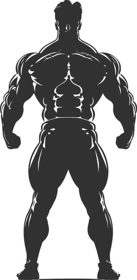 ai generiert Silhouette Bodybuilding schwarz Farbe nur voll Körper vektor