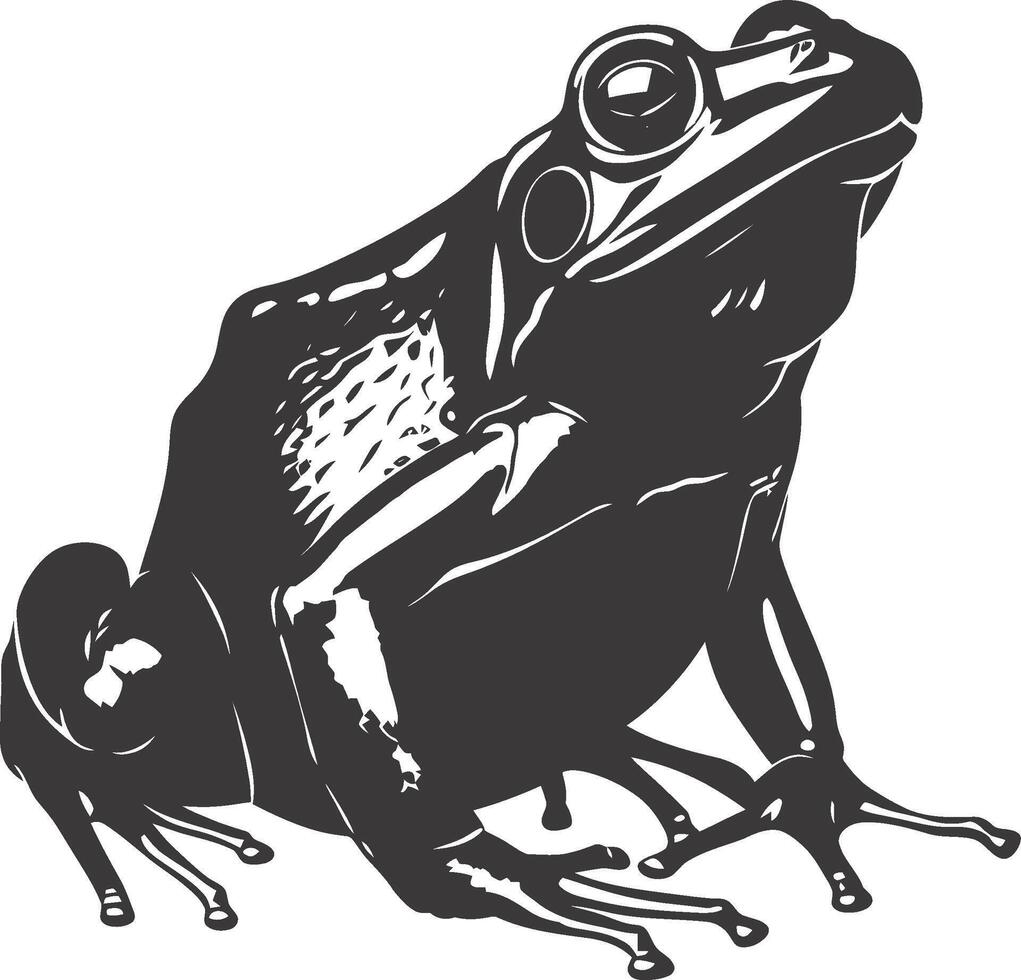 ai generiert Silhouette Frosch schwarz Farbe nur voll Körper vektor