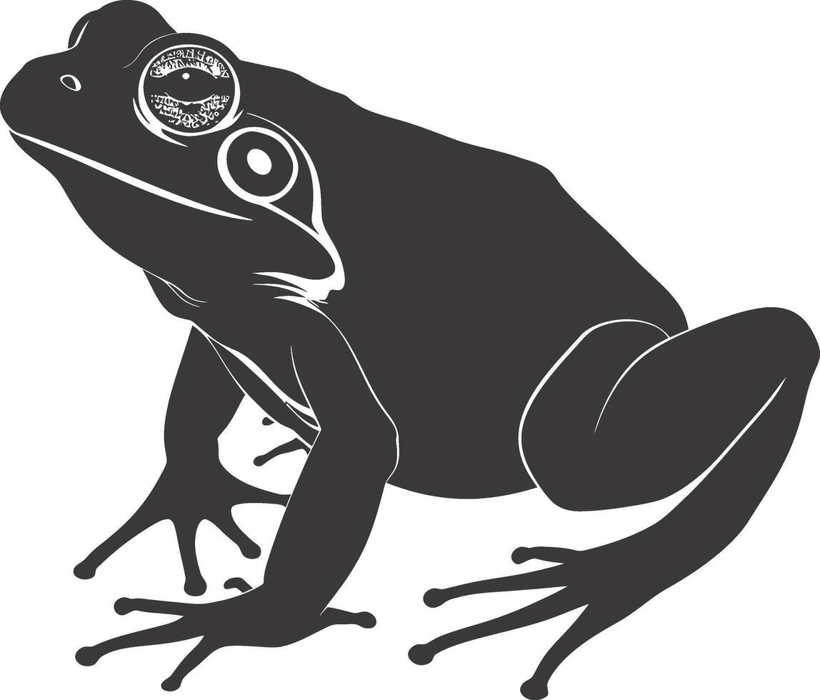 ai generiert Silhouette Frosch schwarz Farbe nur voll Körper vektor