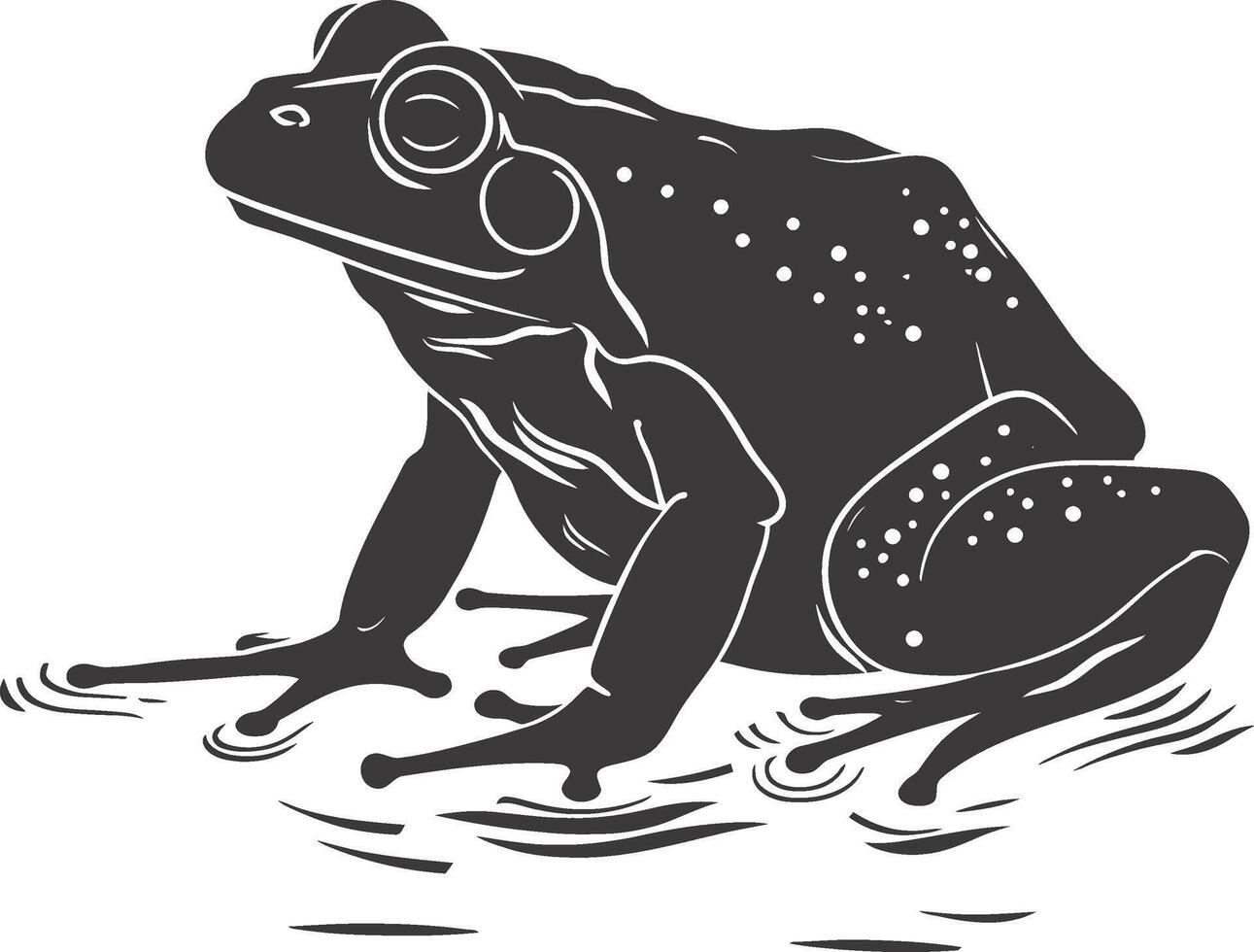 ai generiert Silhouette Frosch schwarz Farbe nur voll Körper vektor