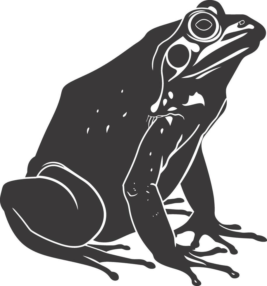 ai generiert Silhouette Frosch schwarz Farbe nur voll Körper vektor