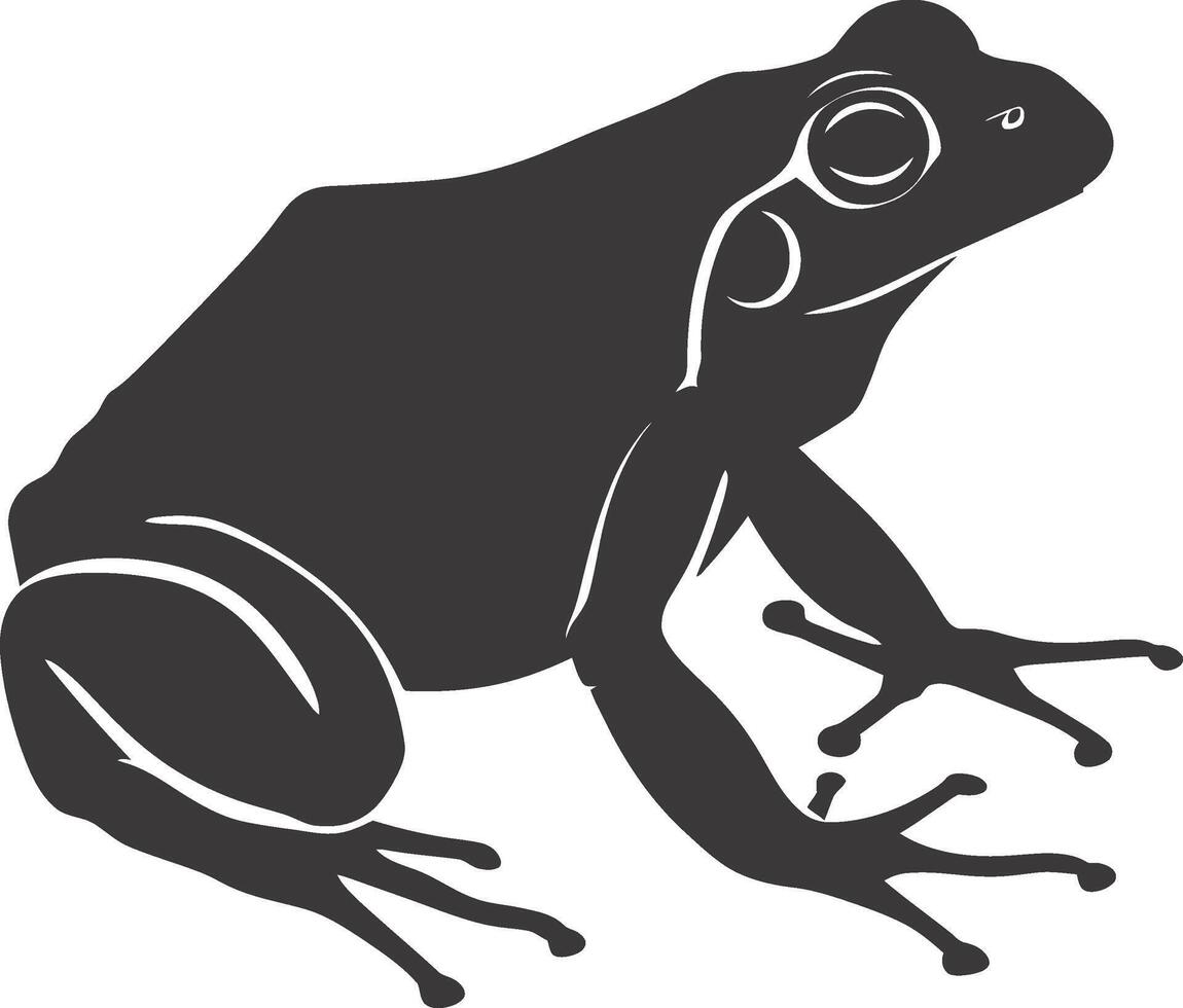 ai generiert Silhouette Frosch schwarz Farbe nur voll Körper vektor