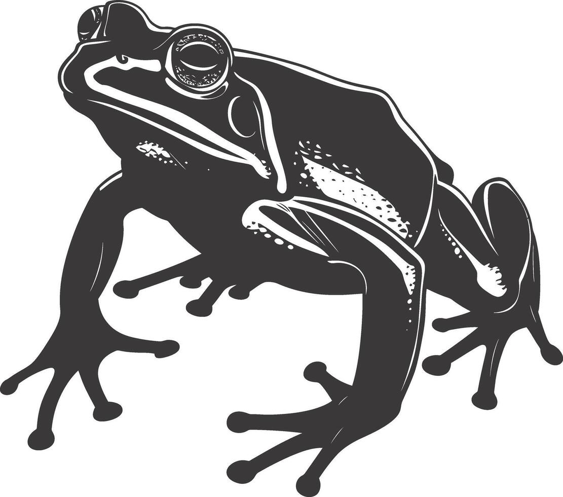 ai generiert Silhouette Frosch schwarz Farbe nur voll Körper vektor