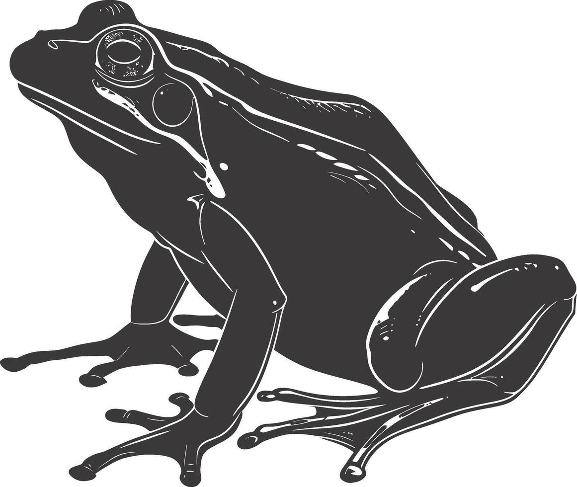 ai generiert Silhouette Frosch schwarz Farbe nur voll Körper vektor