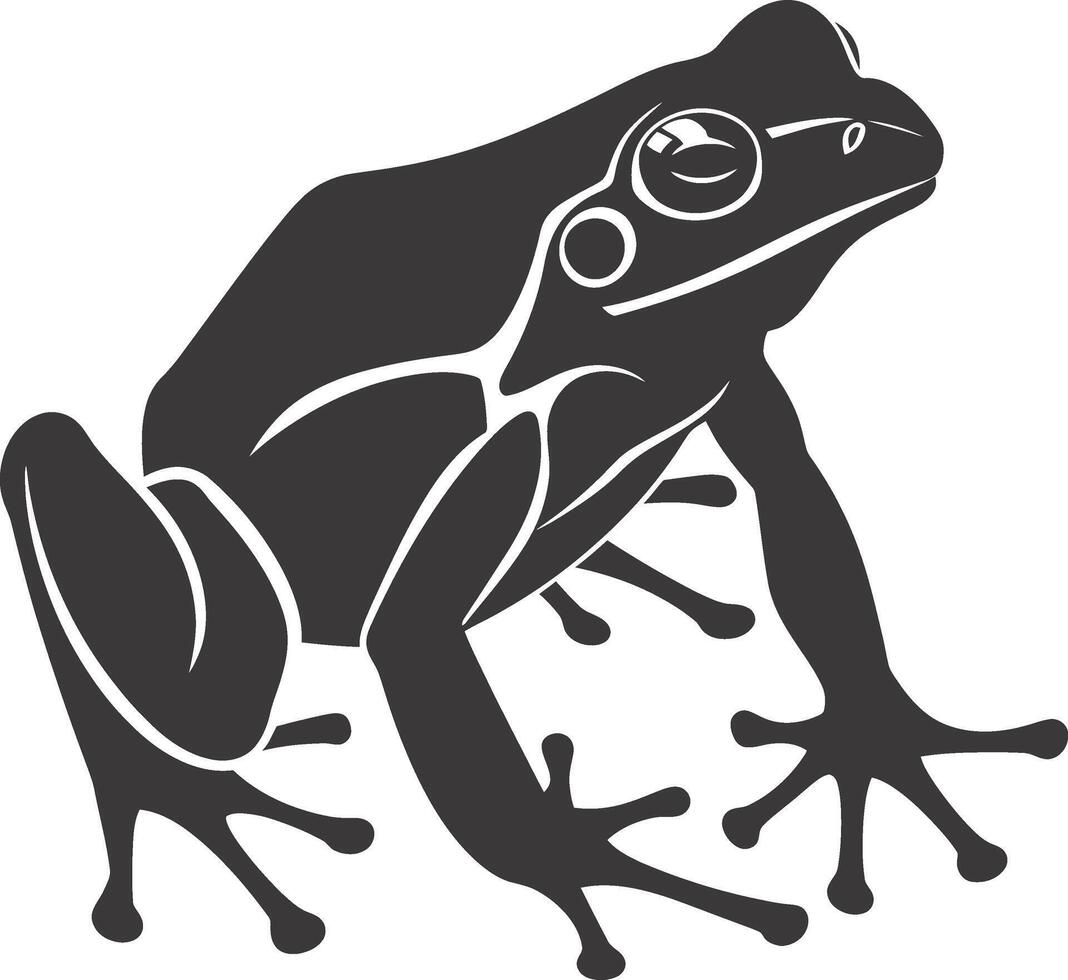 ai generiert Silhouette Frosch schwarz Farbe nur voll Körper vektor