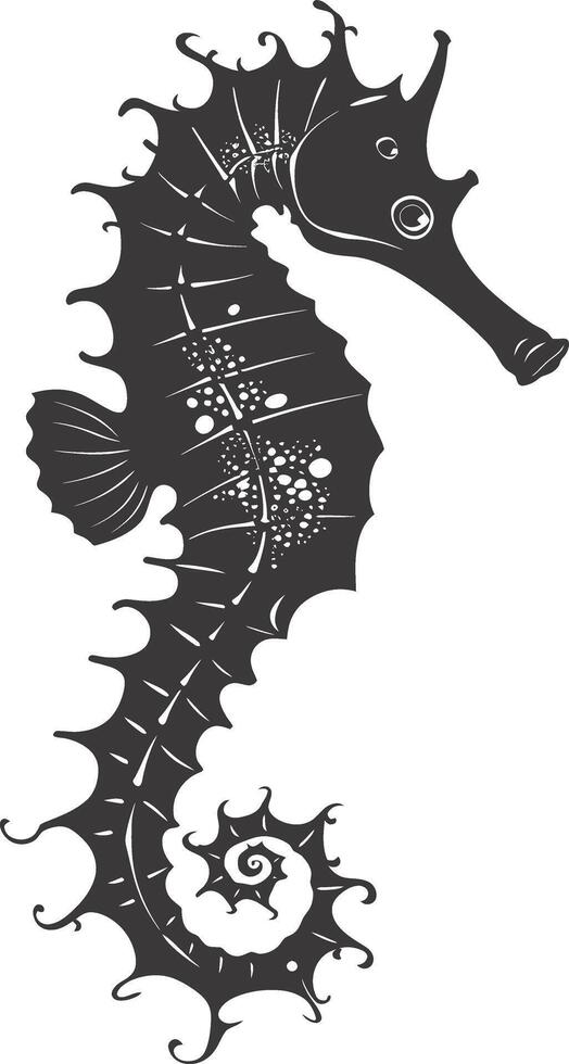 ai genererad silhuett sjöhäst djur- svart Färg endast full kropp vektor