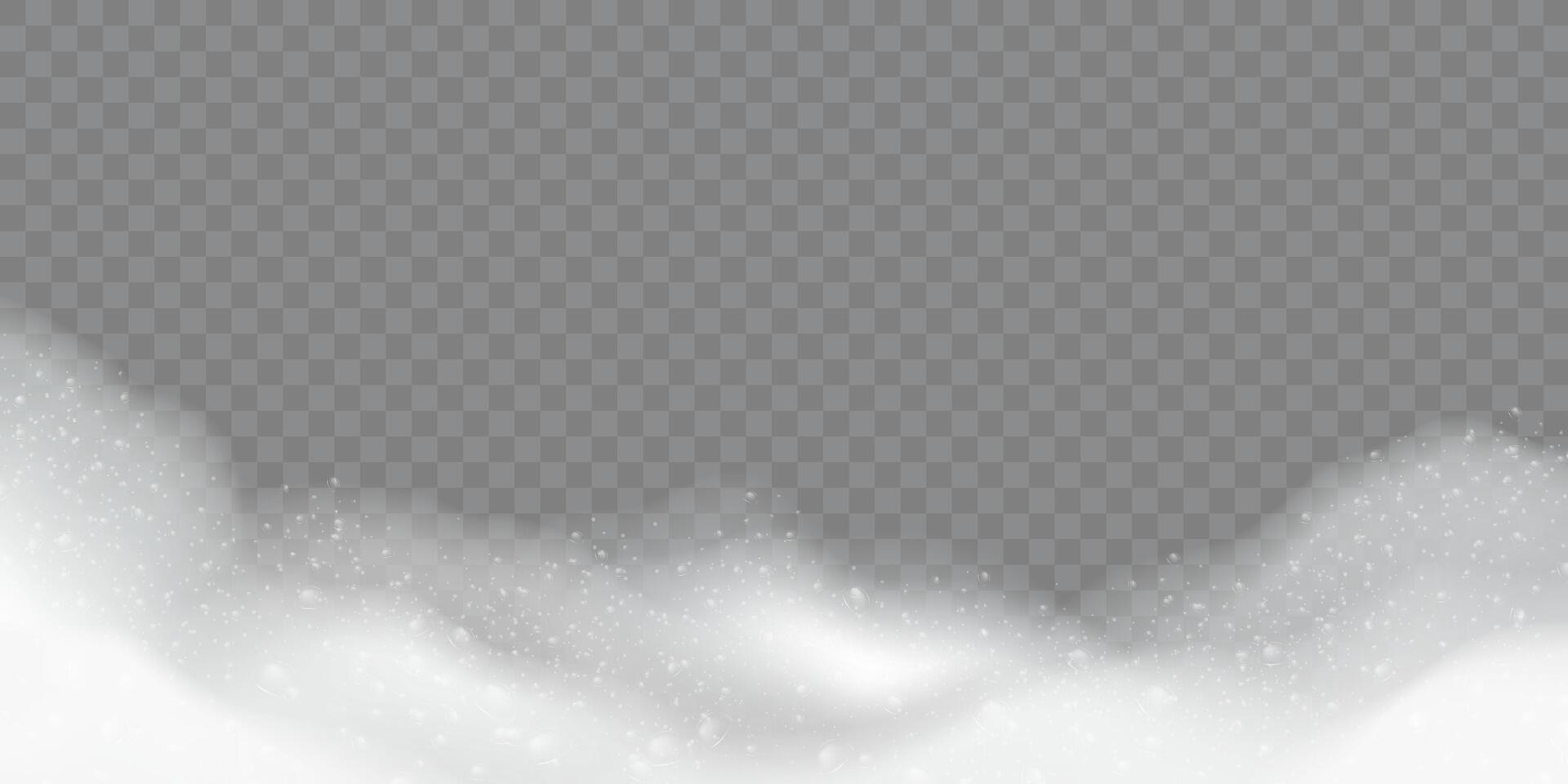 Seife Schaum, realistisch Weiß luftig Seife Schaum mit Luftblasen auf transparent Schnitt aus Hintergrund vektor
