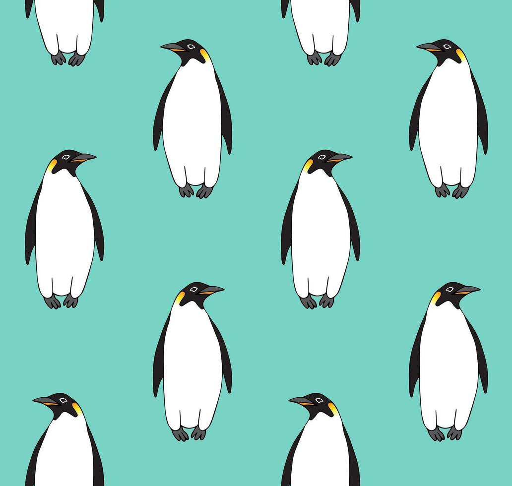 Vektor nahtlos Muster von Hand gezeichnet Pinguin