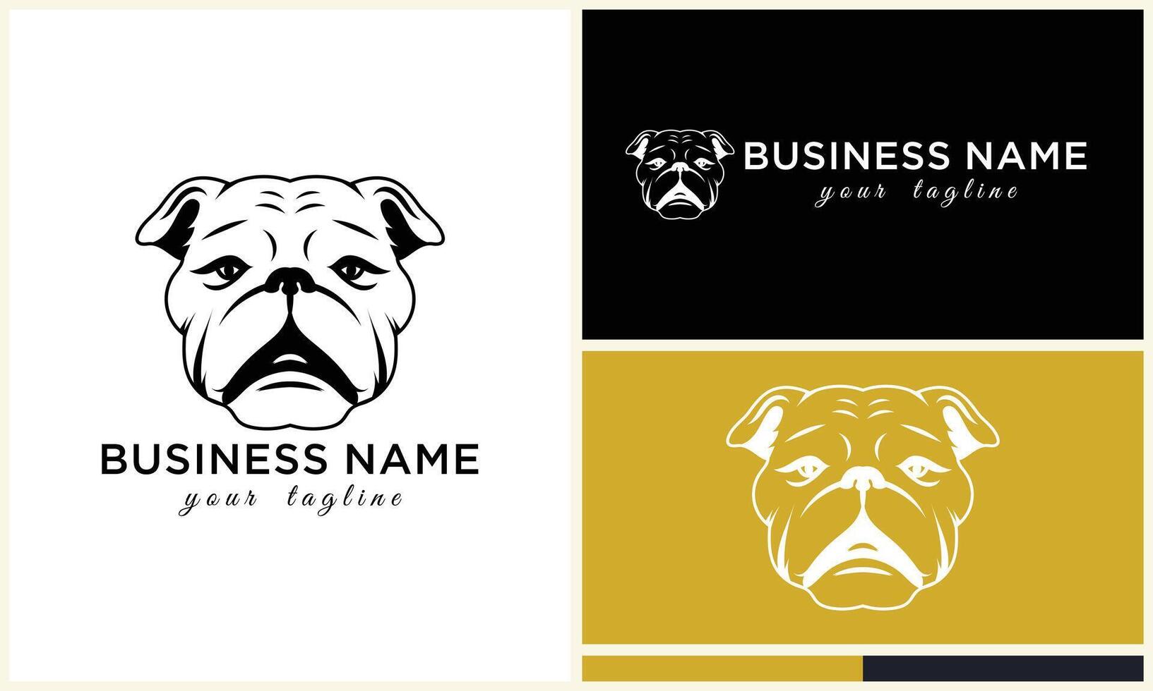 Linie Kopf Bulldogge Logo Vorlage vektor