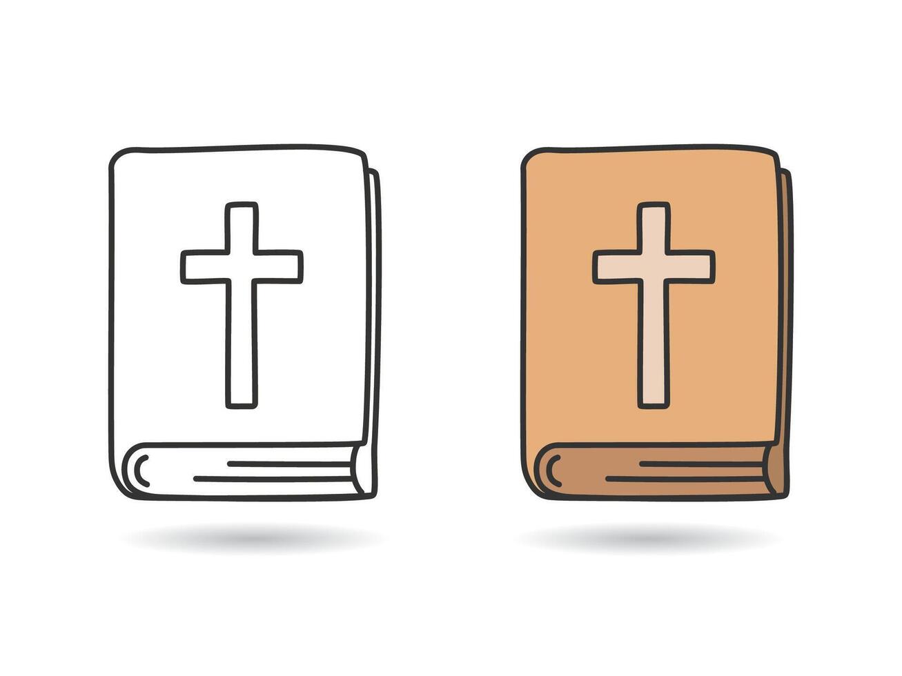 Bibel Buch Gekritzel Symbol isoliert Vektor Illustration.