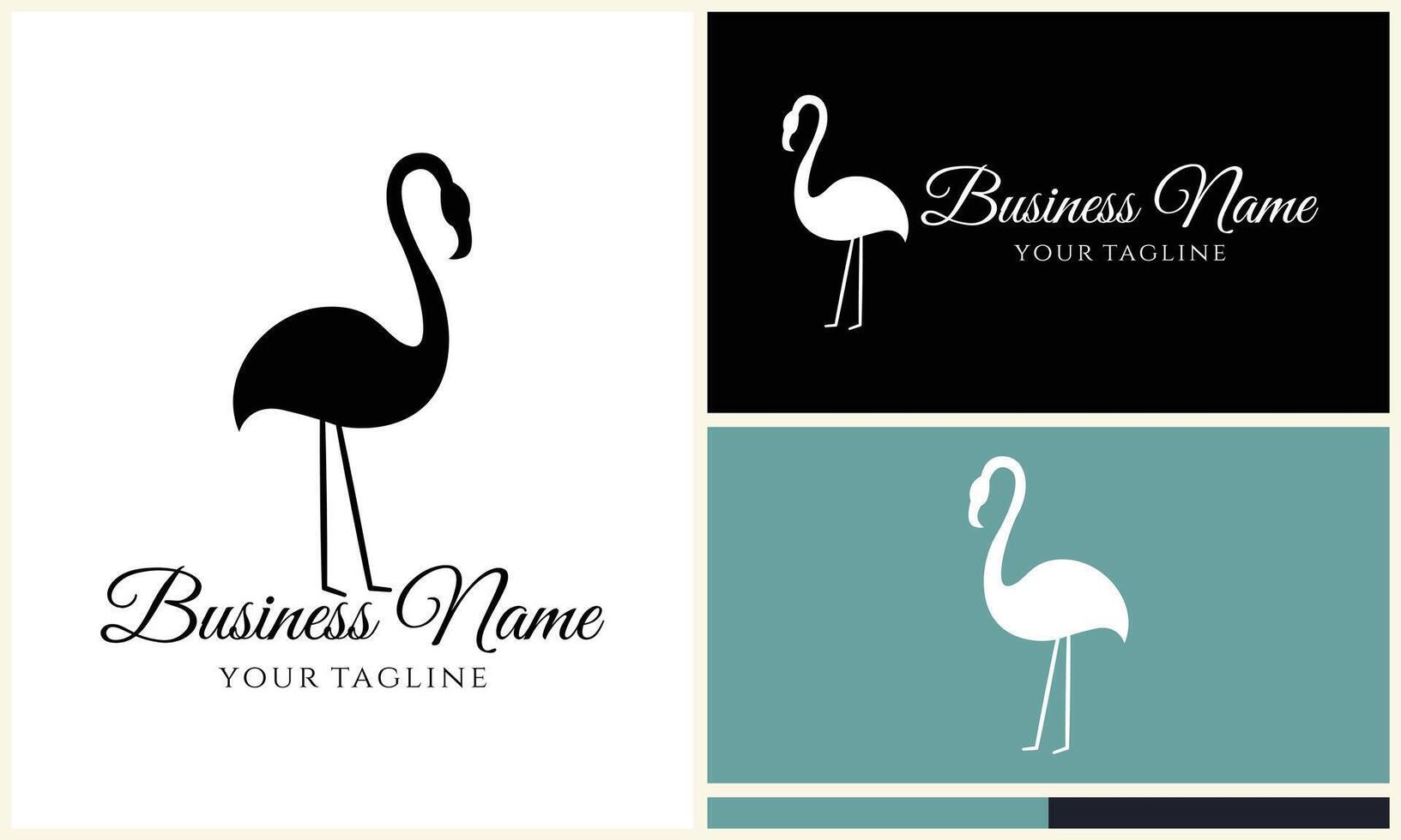 Silhouette Storch Flamingo Logo Vorlage vektor