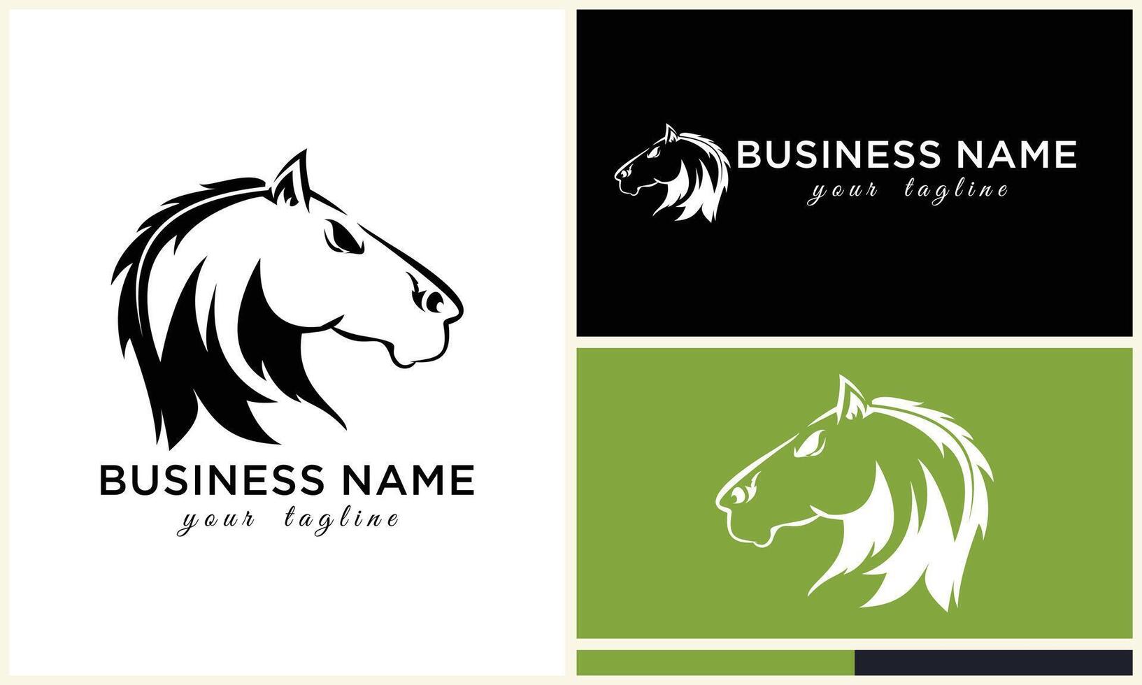 Linie Pferd Kopf Logo Design vektor