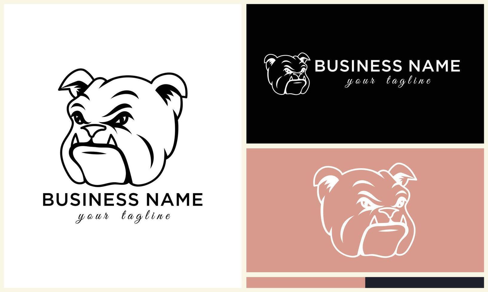 Linie Kopf Bulldogge Logo Vorlage vektor