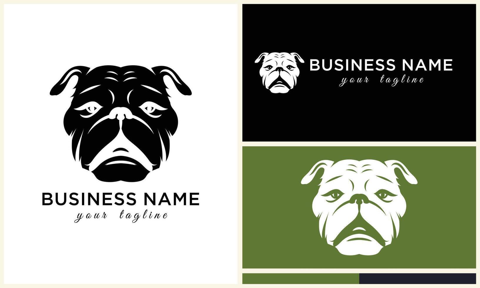 Linie Kopf Bulldogge Logo Vorlage vektor