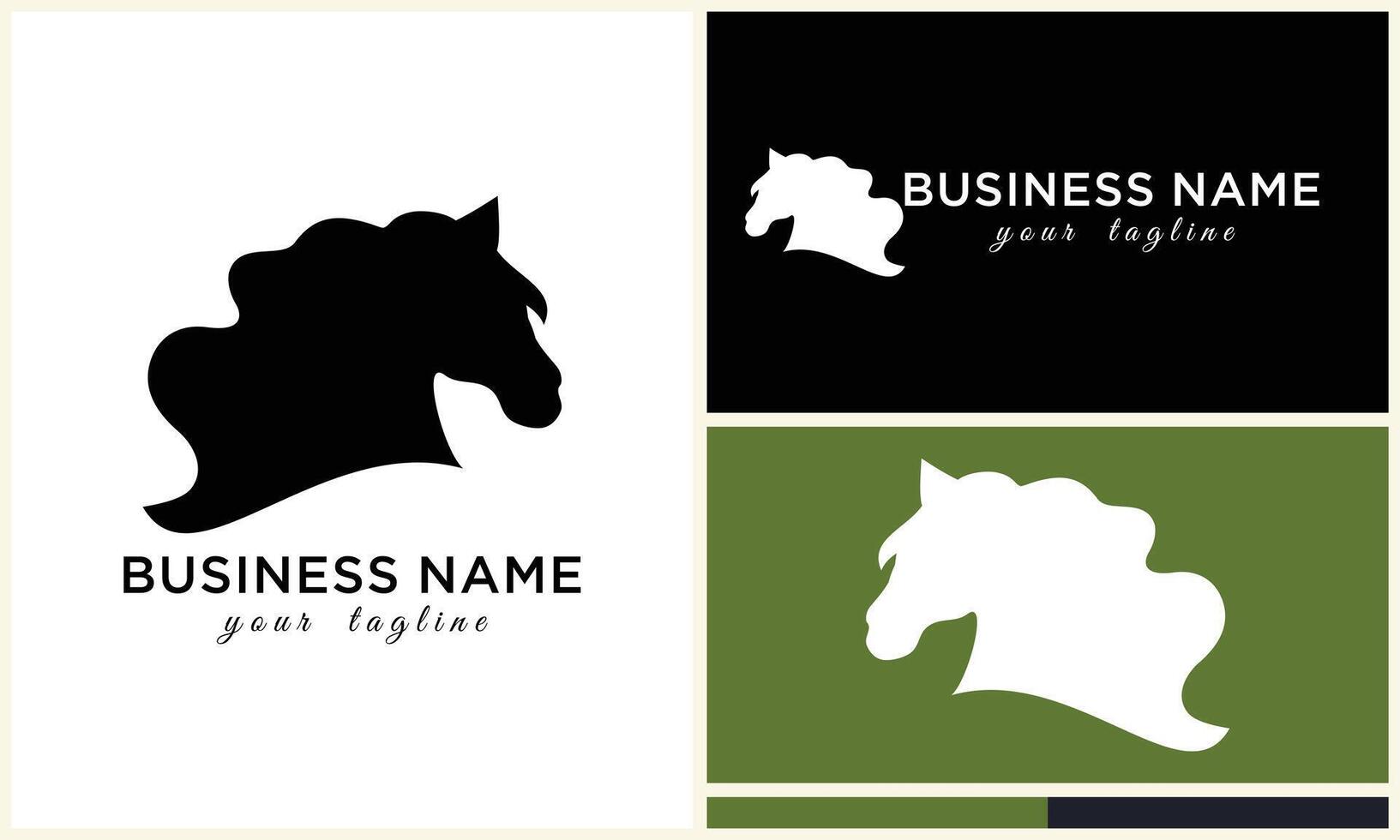 linje häst huvud logotyp design vektor