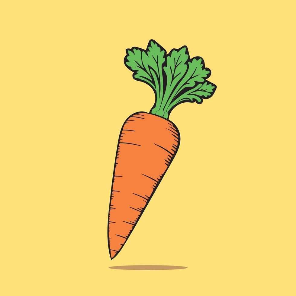 tecknad serie orange morot vektor illustration