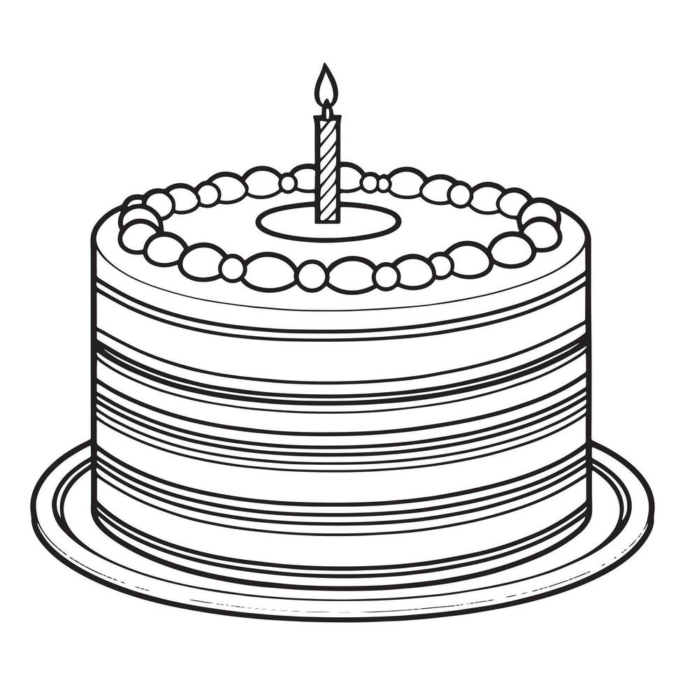 Kuchen Gliederung Färbung Seite Illustration zum Kinder und Erwachsene vektor