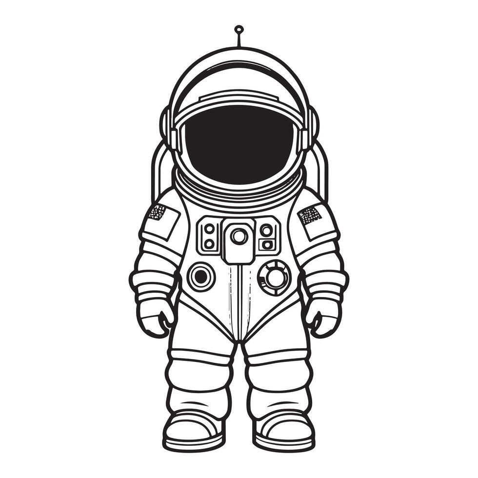 Kinder Astronaut Gliederung Färbung Seite Illustration zum Kinder und Erwachsene vektor