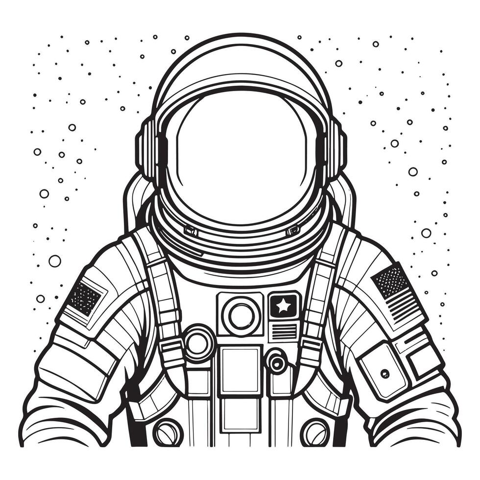 Astronaut Gliederung Färbung Seite Illustration zum Kinder und Erwachsene vektor