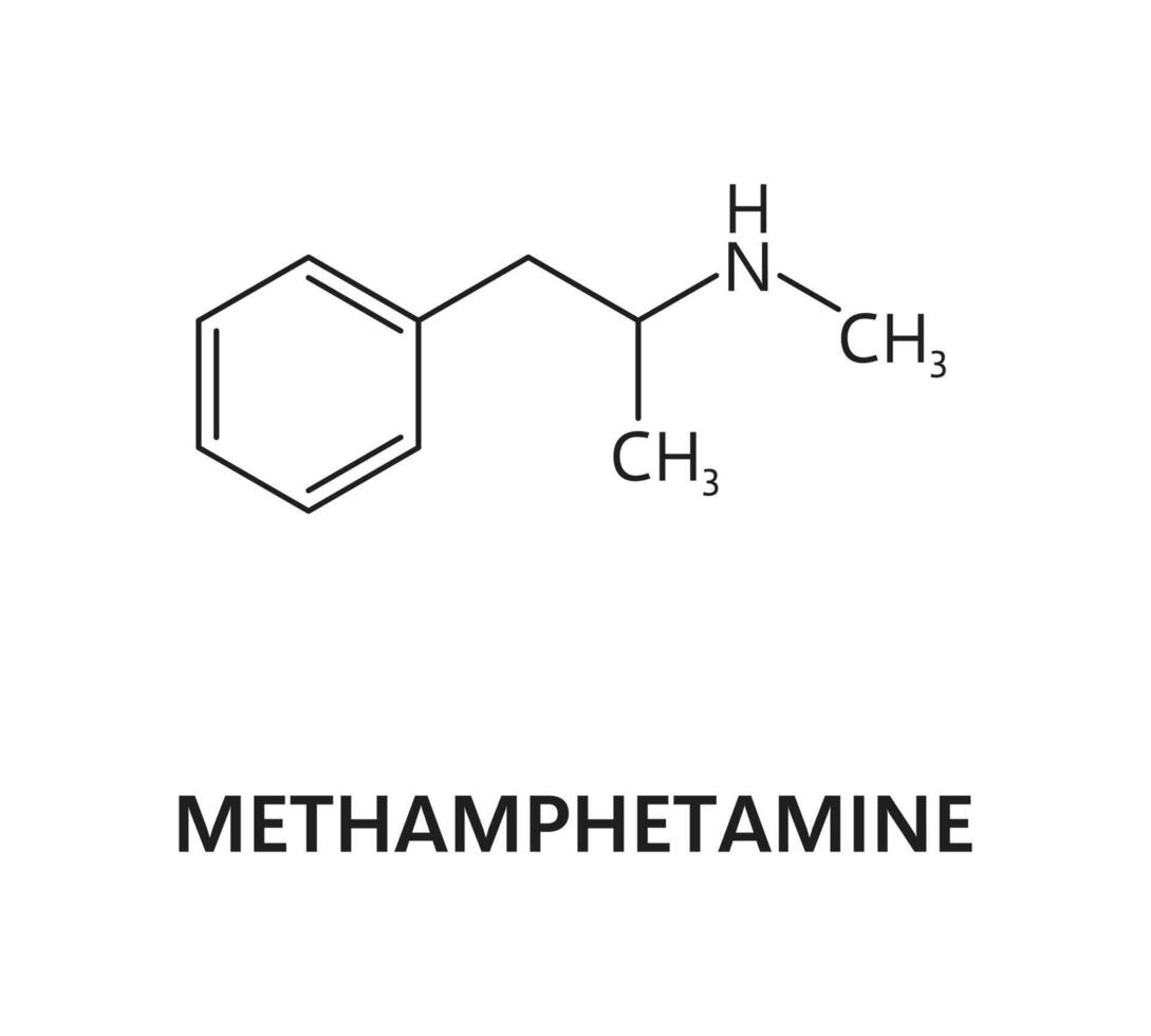 metamfetamin läkemedel molekyl formel strukturera vektor