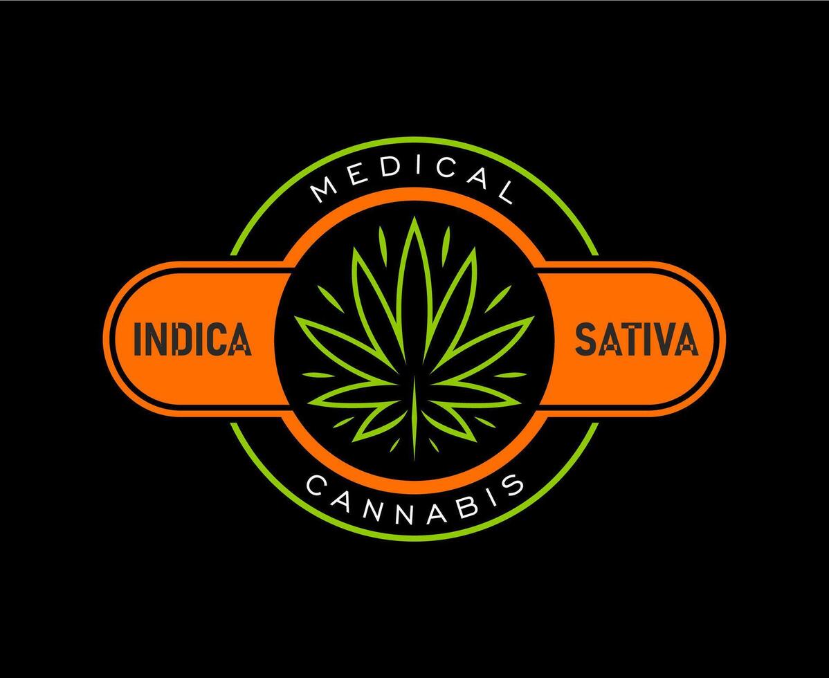 Cannabis Marihuana Symbol von medizinisch cbd Gras Blatt vektor