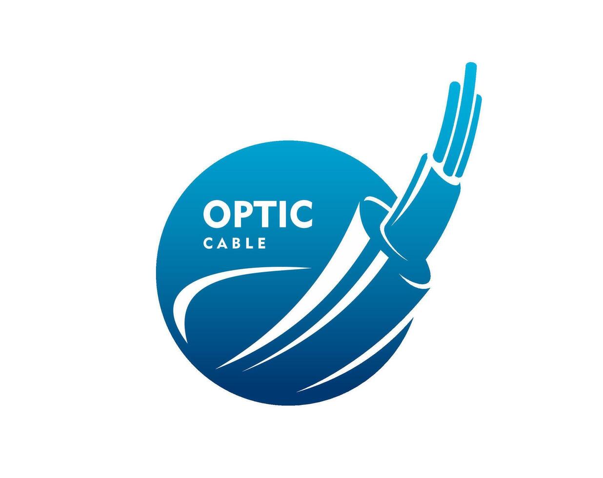 Ballaststoff Optik Kabel Symbol, Technologie, Vektor Emblem