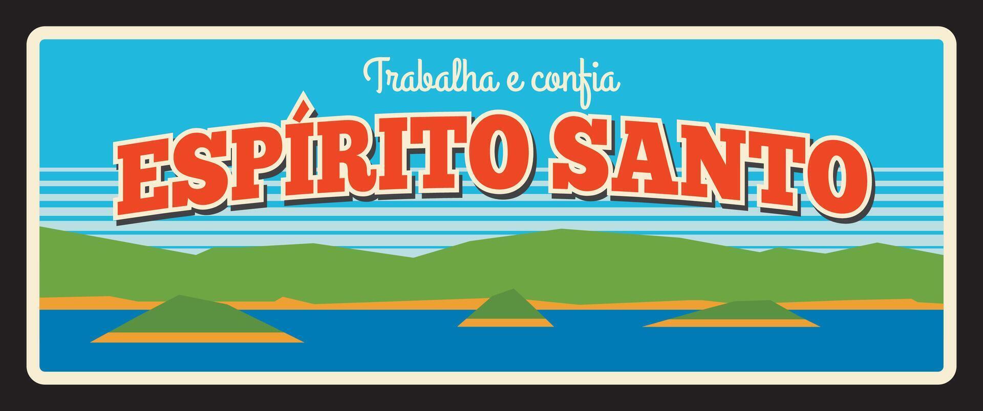 Geist Santo Brasilien Provinz retro Reise Teller vektor
