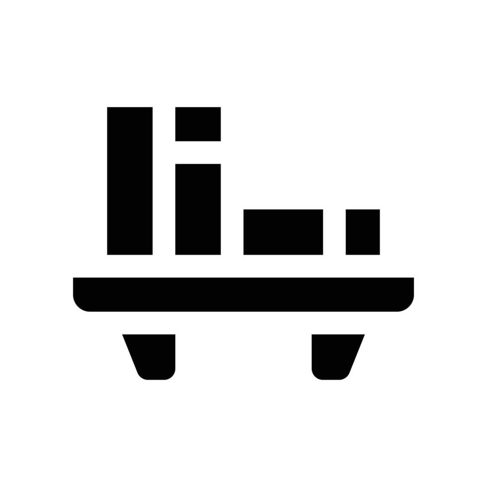 Bücherregal Symbol. Vektor Glyphe Symbol zum Ihre Webseite, Handy, Mobiltelefon, Präsentation, und Logo Design.