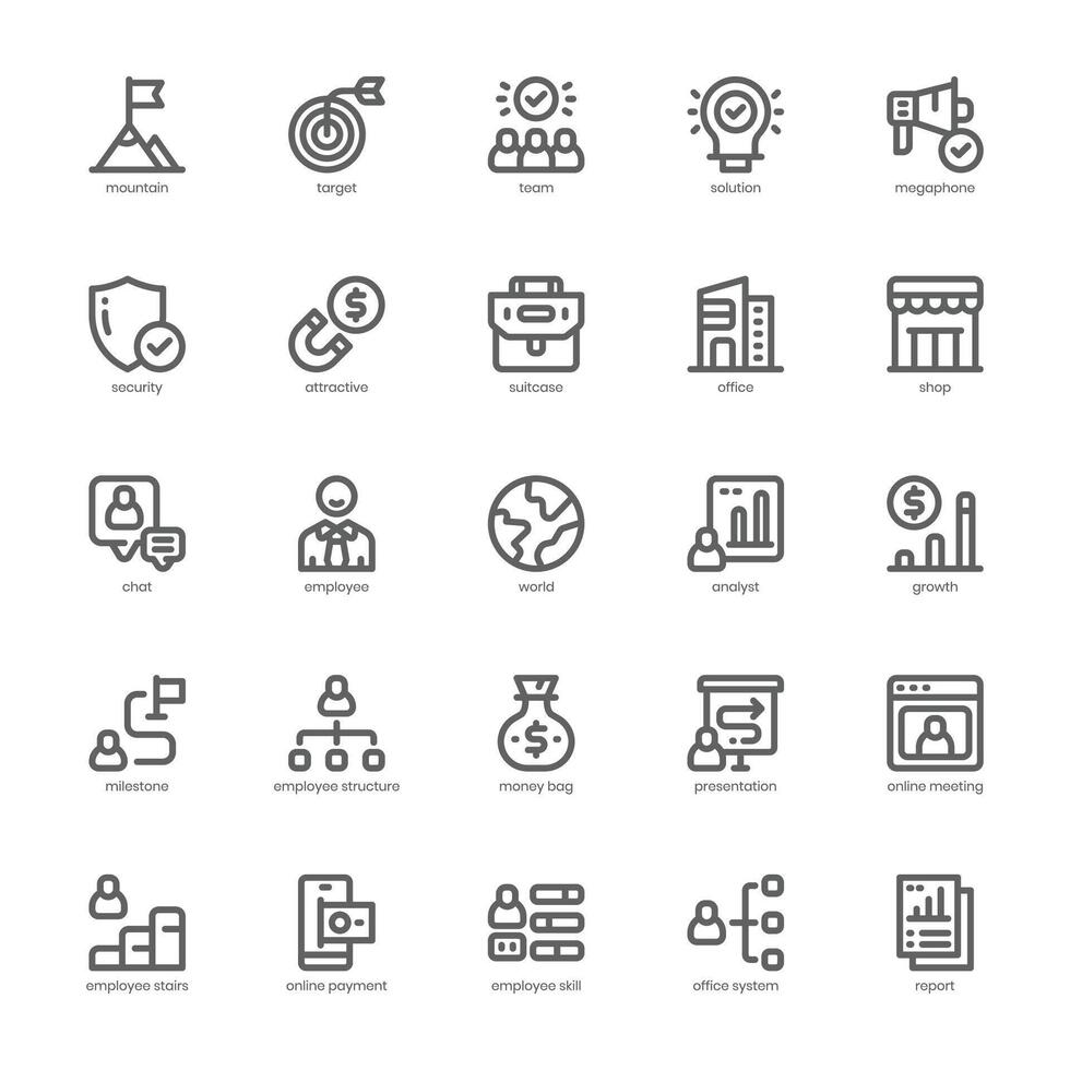 Geschäft Analytiker Symbol Pack zum Ihre Webseite, Handy, Mobiltelefon, Präsentation, und Logo Design. Geschäft Analytiker Symbol Gliederung Design. Vektor Grafik Illustration und editierbar Schlaganfall.