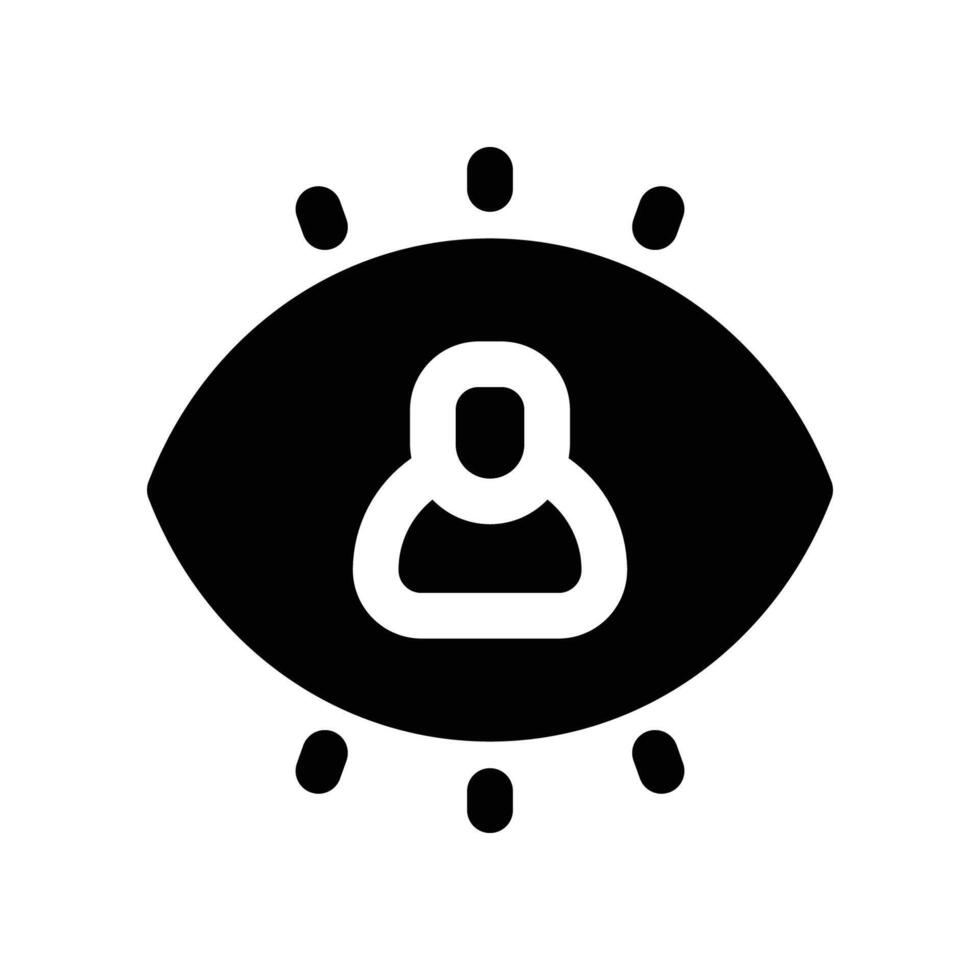 Mitarbeiter Vision Symbol. Vektor Glyphe Symbol zum Ihre Webseite, Handy, Mobiltelefon, Präsentation, und Logo Design.