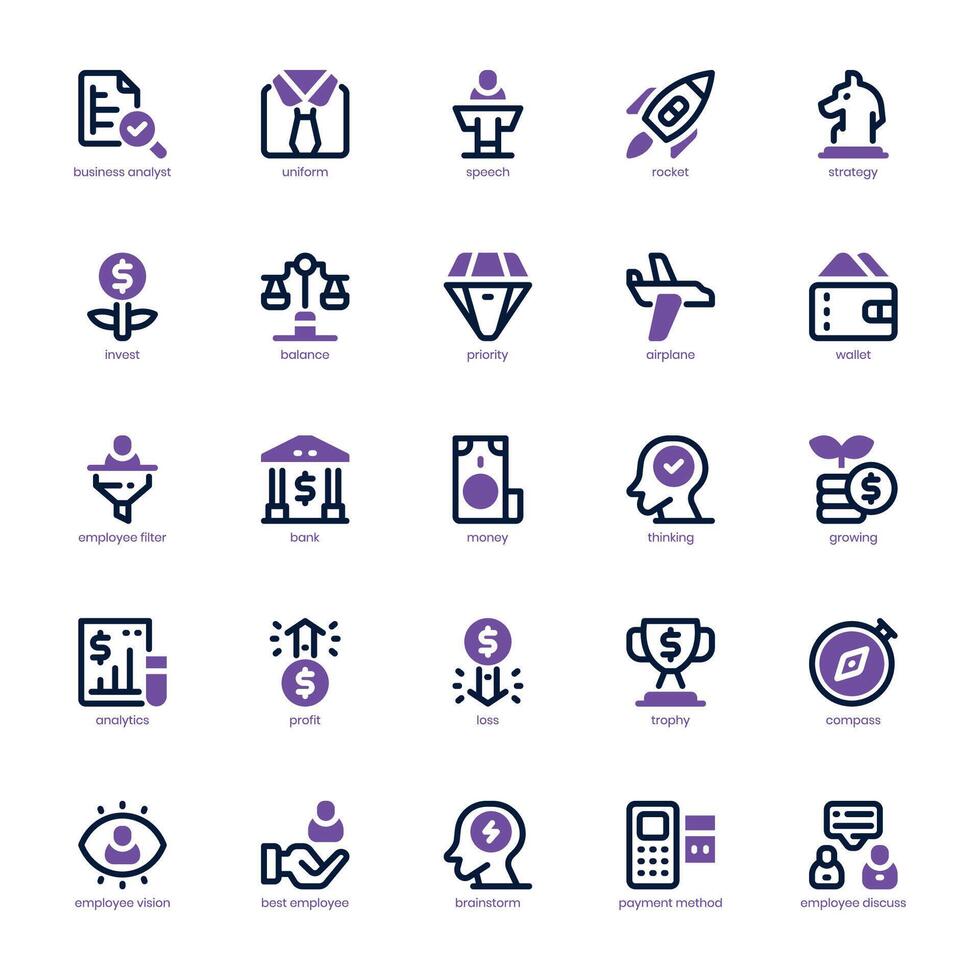 Geschäft Analytiker Symbol Pack zum Ihre Webseite, Handy, Mobiltelefon, Präsentation, und Logo Design. Geschäft Analytiker Symbol Dual Ton Design. Vektor Grafik Illustration und editierbar Schlaganfall.