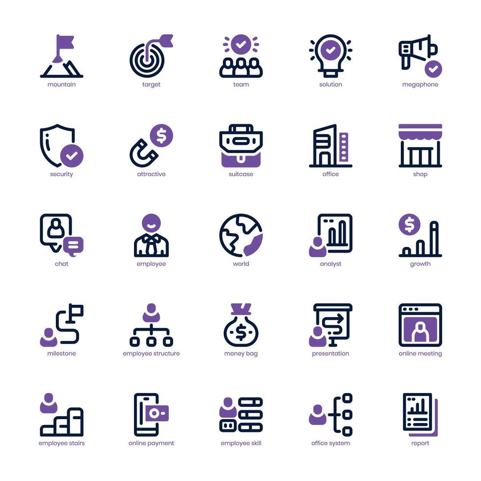 Geschäft Analytiker Symbol Pack zum Ihre Webseite, Handy, Mobiltelefon, Präsentation, und Logo Design. Geschäft Analytiker Symbol Dual Ton Design. Vektor Grafik Illustration und editierbar Schlaganfall.