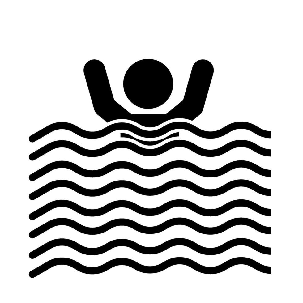 djup vatten varning tecken, djup simning slå samman varning tecken vektor