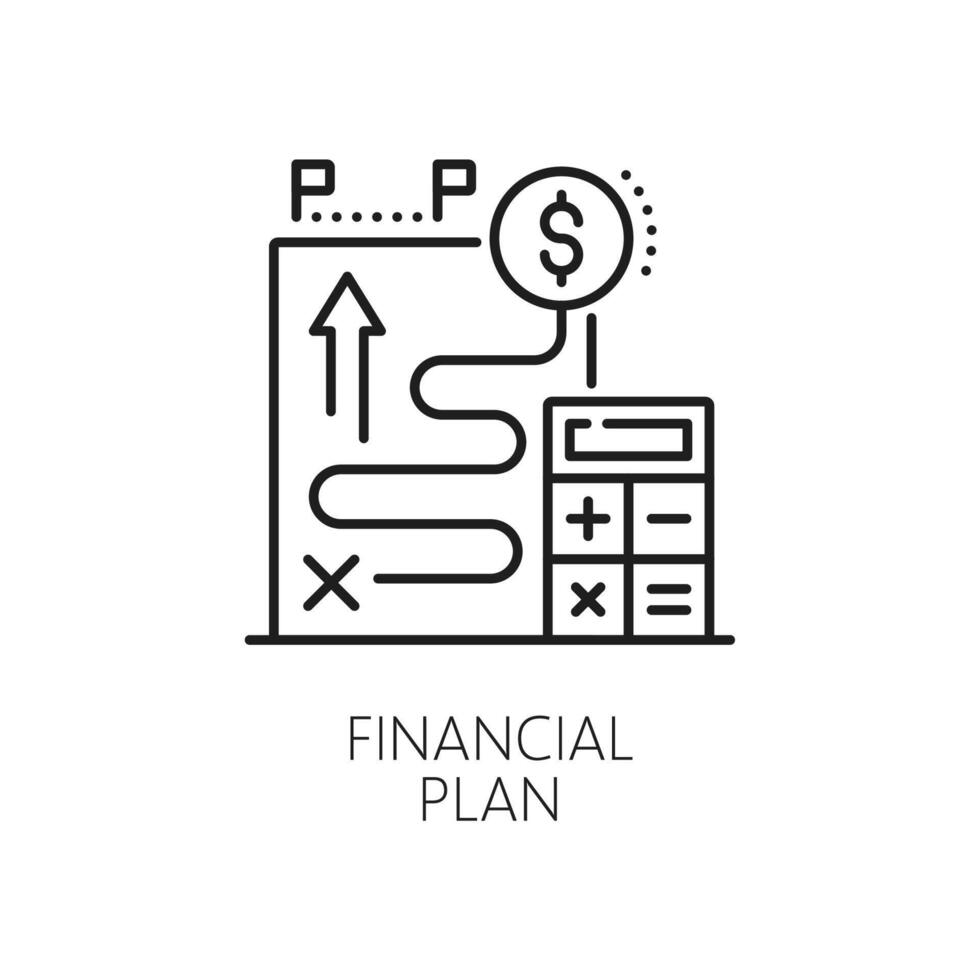 finanziell planen Linie Symbol zum finanziell Analyse vektor