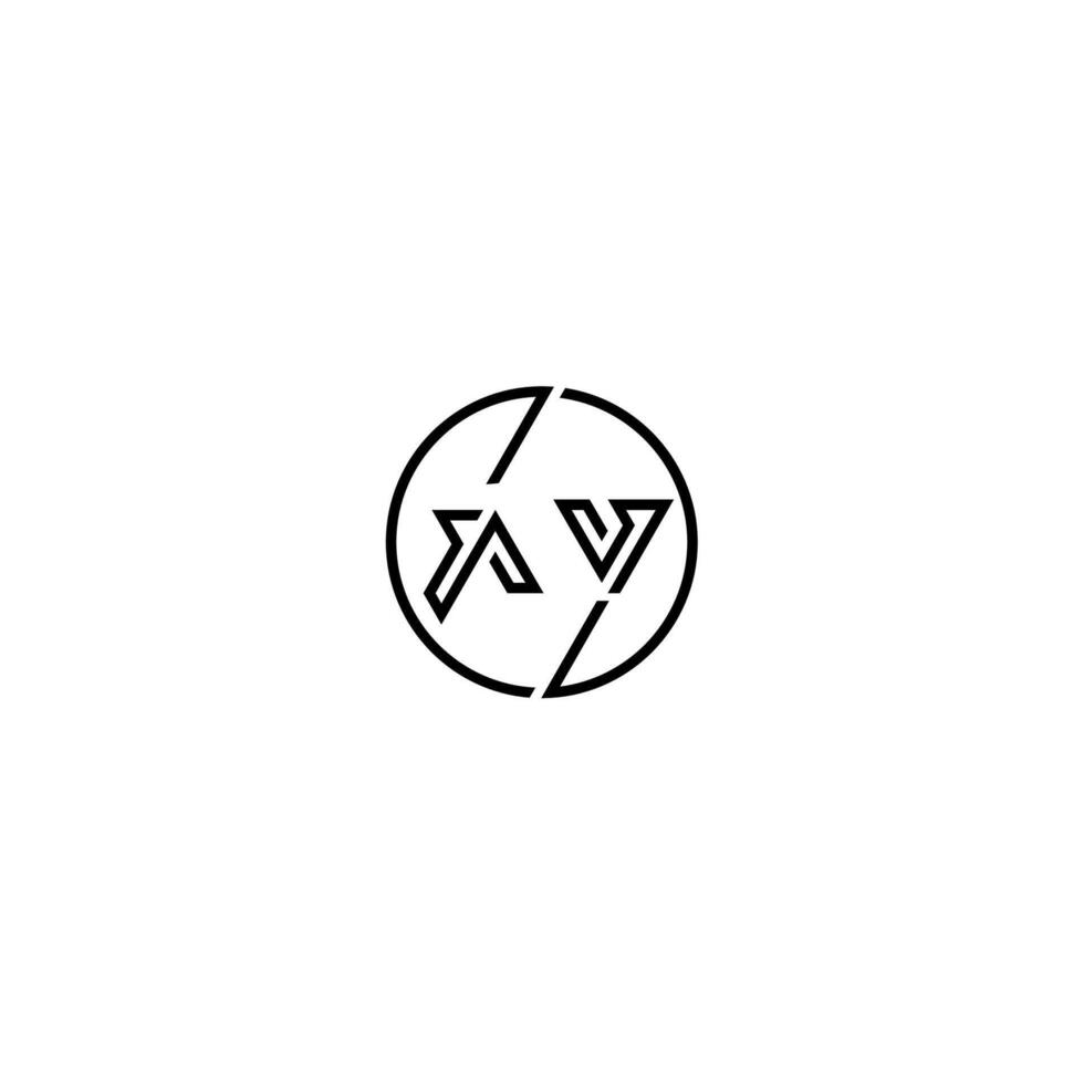 AV djärv linje begrepp i cirkel första logotyp design i svart isolerat vektor