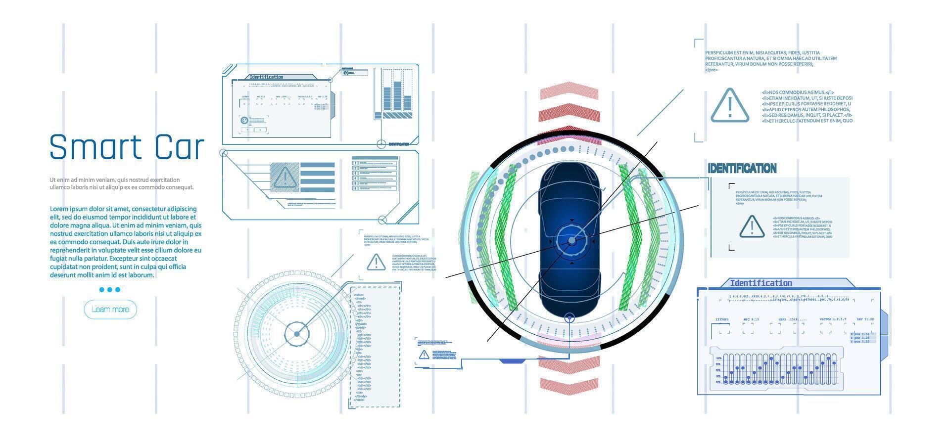 das Konzept Auto Instrument Tafel, rot Hintergrundbeleuchtung und ein zusätzlich Anzeige die Einstellungen von das Wagen. Vektor Illustration.