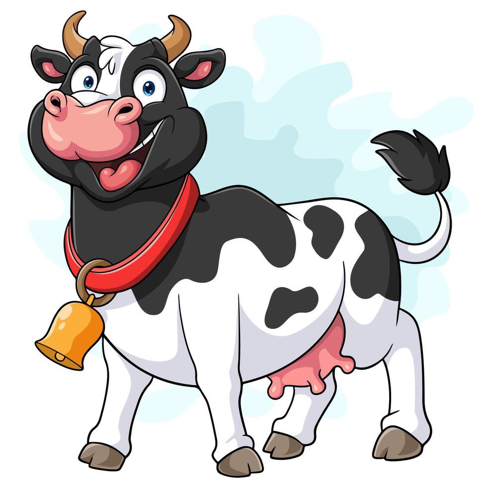 Karikatur Kuh isoliert auf Weiß Hintergrund vektor