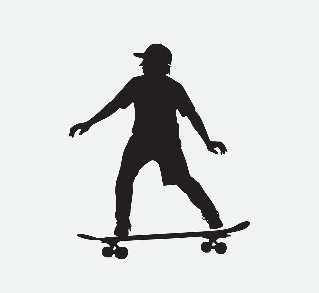 ai genererad skateboarder silhuett vektor