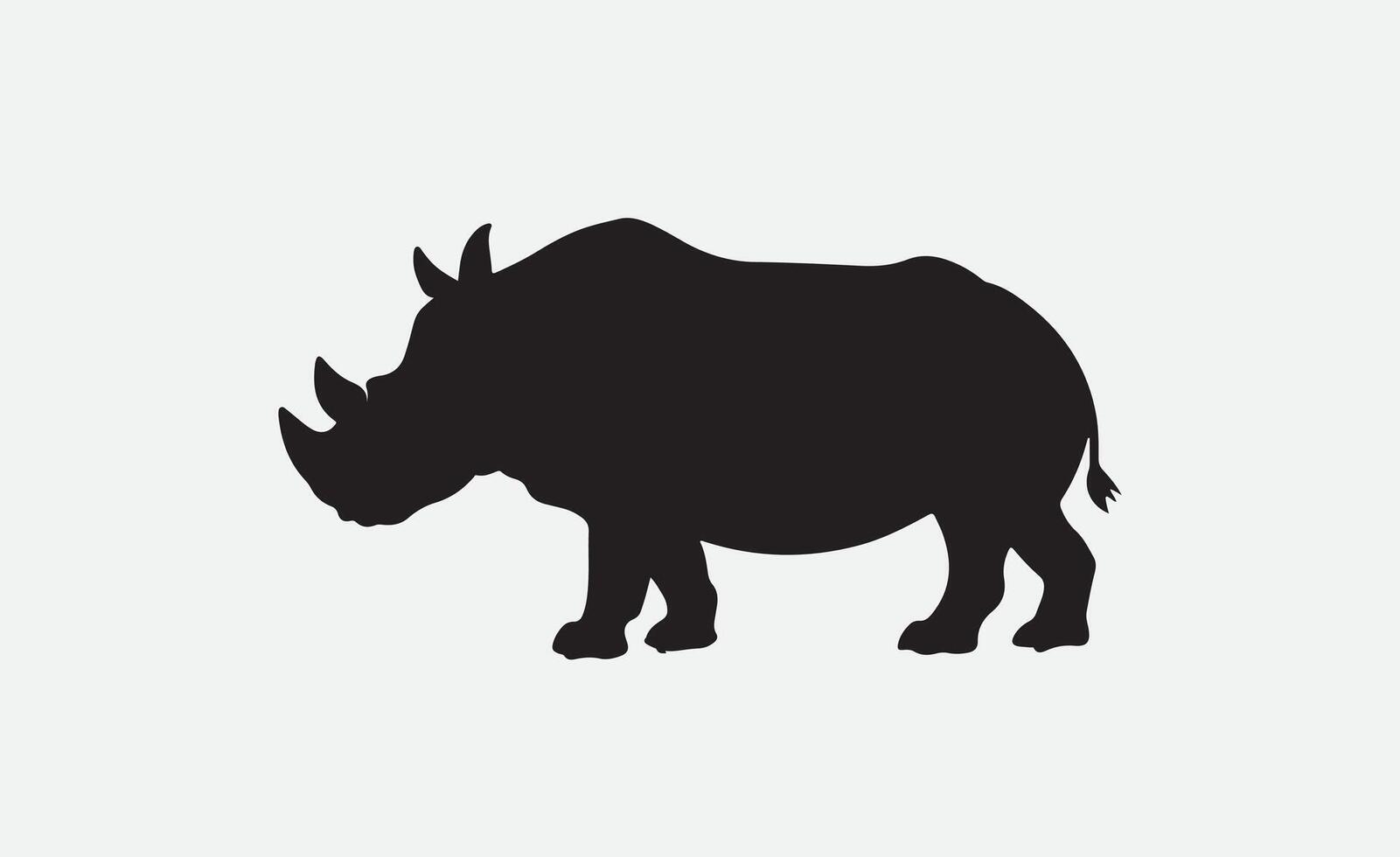 ai genererad noshörning silhuett isolerat på vit vektor