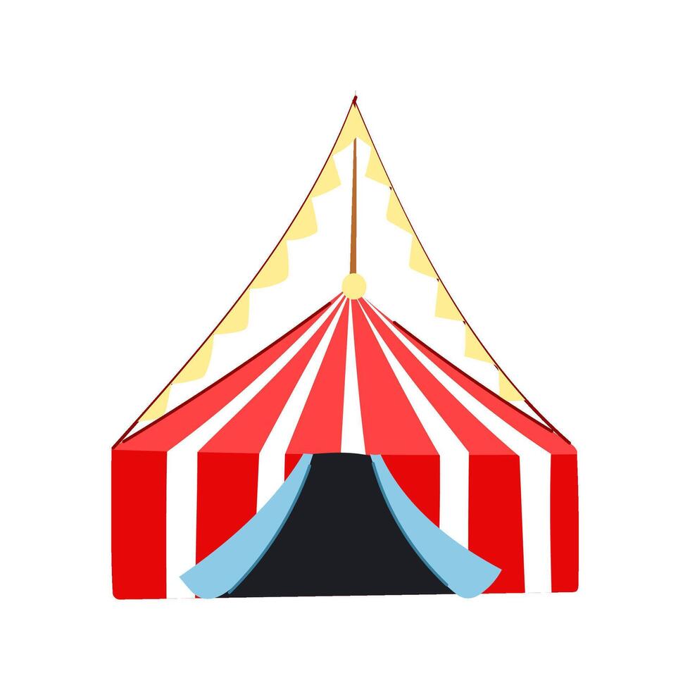 rättvis cirkus tält tecknad serie vektor illustration